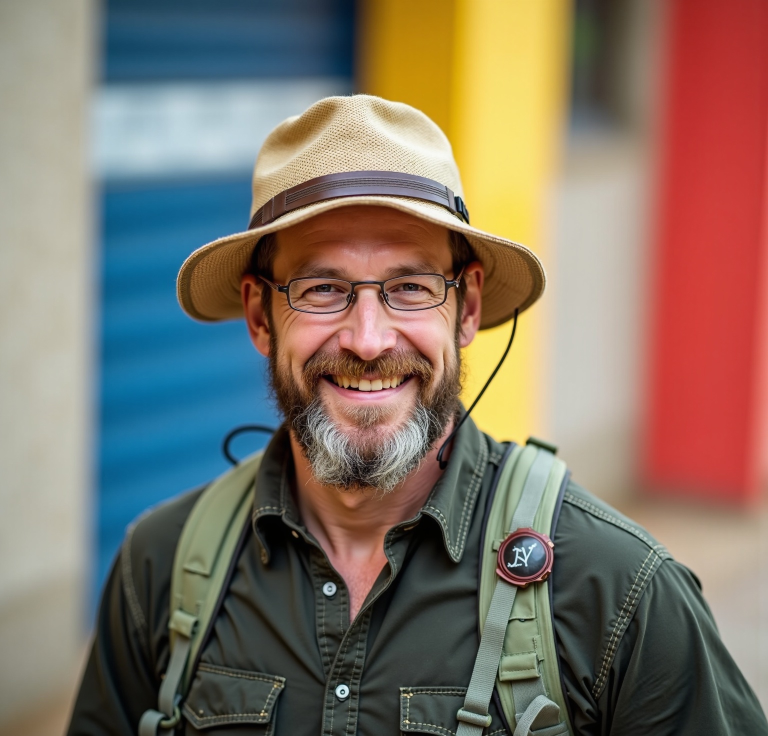 AI generated image by FLUX.1-image-to-image: this man as a jungle explorer wearing adventure equipment