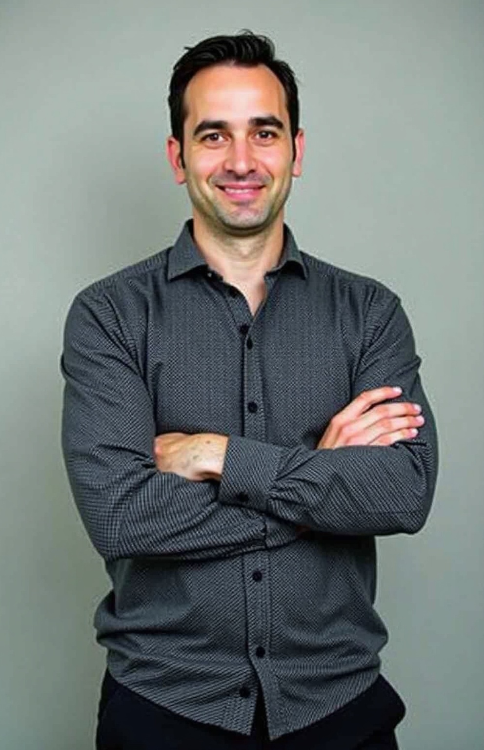 AI generated image by FLUX.1-image-to-image: make this person as speaker guest at TED shpw