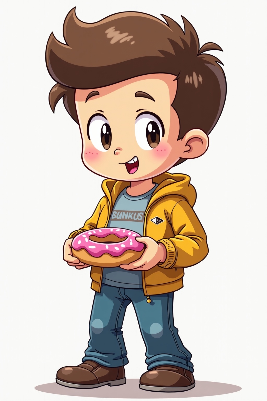 AI generated image by FLUX.1-image-to-image: pooping on a donut 
