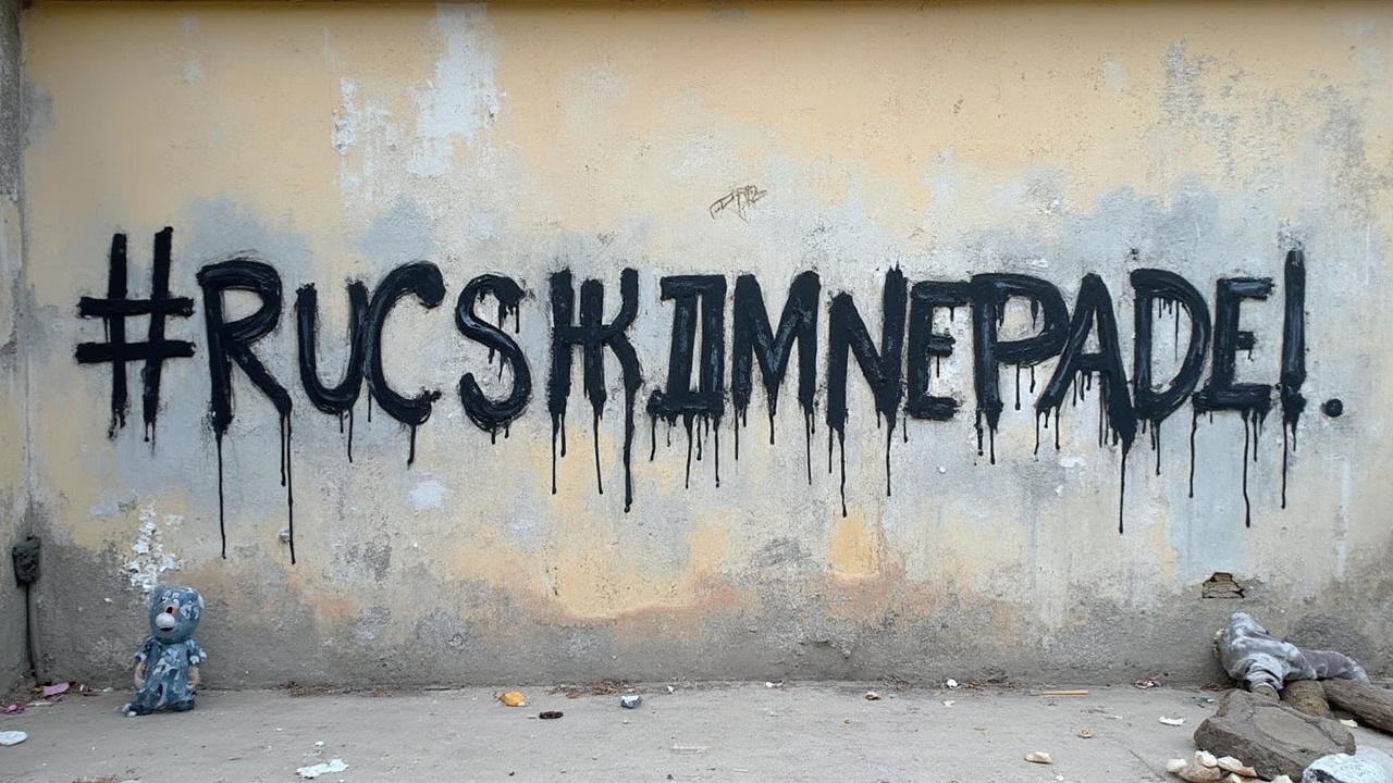 AI generated image by FLUX-Realism-Lora: 

A photo of a wall with graffiti written in big messy Cyrillic letters, as if drawn by a regular person, not an artist. The graffiti should look unprofessional and rough, like random street writing. The photo is taken from the front, clearly showing the graffiti. The word should be written as #русскимнерады 




16.3s
A photo of a wall with graffiti written in big messy Cyrillic letters, as if drawn by a regular person, not an artist. The graffiti should look unprofessional and rough, like random street writing. The photo is taken from the FRONT, clearly showing the graffiti. The word should be written as #русскимнерады 




18s
A photo of a wall with graffiti written in big messy Cyrillic letters, as if drawn by a regular person, not an artist. The graffiti should look unprofessional and rough, like random street writing. The photo is taken from the frontside, clearly showing the graffiti. The word should be written as #русскимнерады 




15.9s
A photo of a front wall with graffiti written in big messy Cyrillic letters, as if drawn by a regular person, not an artist. The graffiti should look unprofessional and rough, like random street writing. The photo is taken from the frontside, clearly showing the graffiti. The word should be written as #русскимнерады 