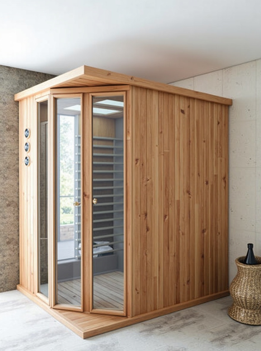 AI generated image by FLUX.1-image-to-image: Same Photo in The Sauna room 