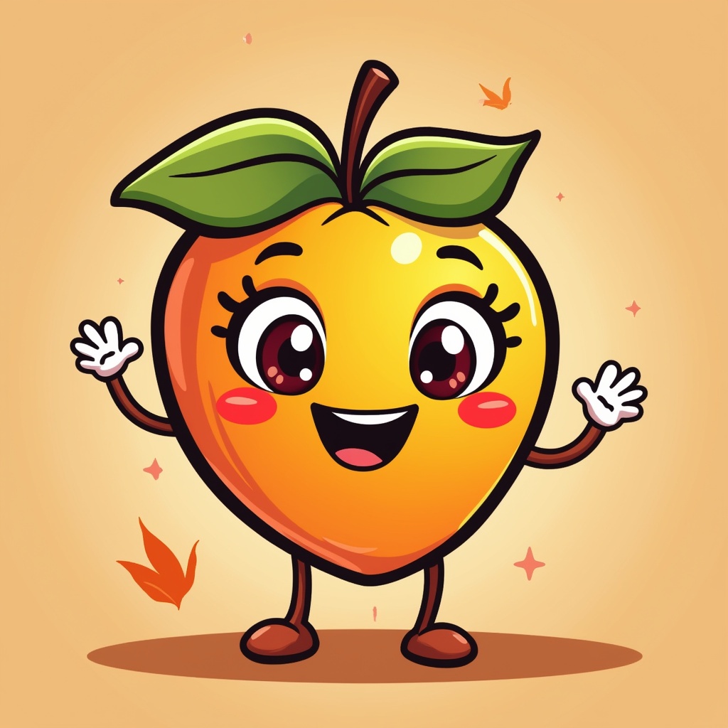 AI generated image by FLUX.1-pro: vibrant and playful logo for youyube channel 'Mama Mango' featuring a friendly,cartoon-style mango character with big smile warm eyes