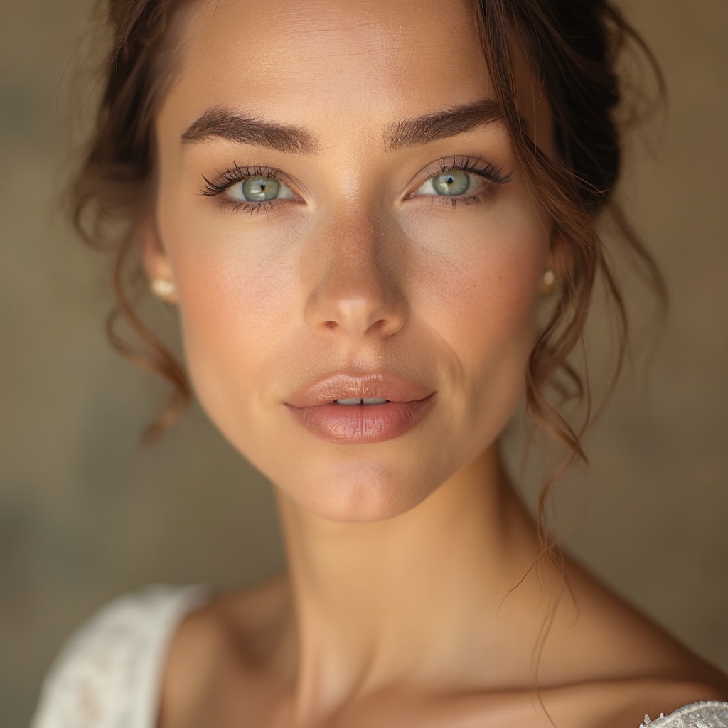 AI generated image by FLUX-Realism-Lora: An artistic close-up of a woman with a perfectly contoured face, highlighting a defined jawline, sculpted cheekbones, and radiant skin. Her expression is serene and natural, reflecting effortless beauty. Soft, professional lighting enhances her features, with a minimalist background in neutral and gold tones to evoke luxury and sophistication. A subtle before-and-after effect could showcase the transformation achieved through facial contouring with hyaluronic acid, emphasizing harmony and balance in her features.